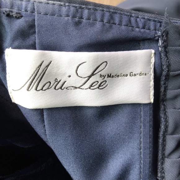 Morilee Madeline Gardner Short Dress Size 2/4 Dusty Blue Draped Chiffon Formal - Picture 10 of 10